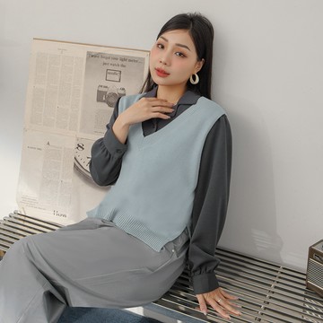 柔順天絲羊毛針織背心 MISS