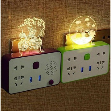 多功能轉換器插座無線帶USB小夜燈藍牙音響排插家用無線插板