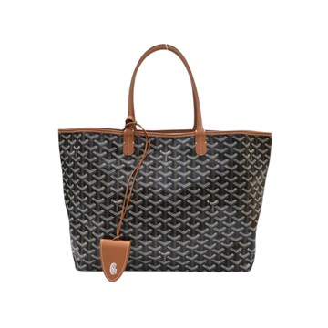 GOYARD 高雅德 棕色 Goyardine 塗層帆布 Saint Louis PM 托特包 肩背包 【二手名牌BRAND OFF】