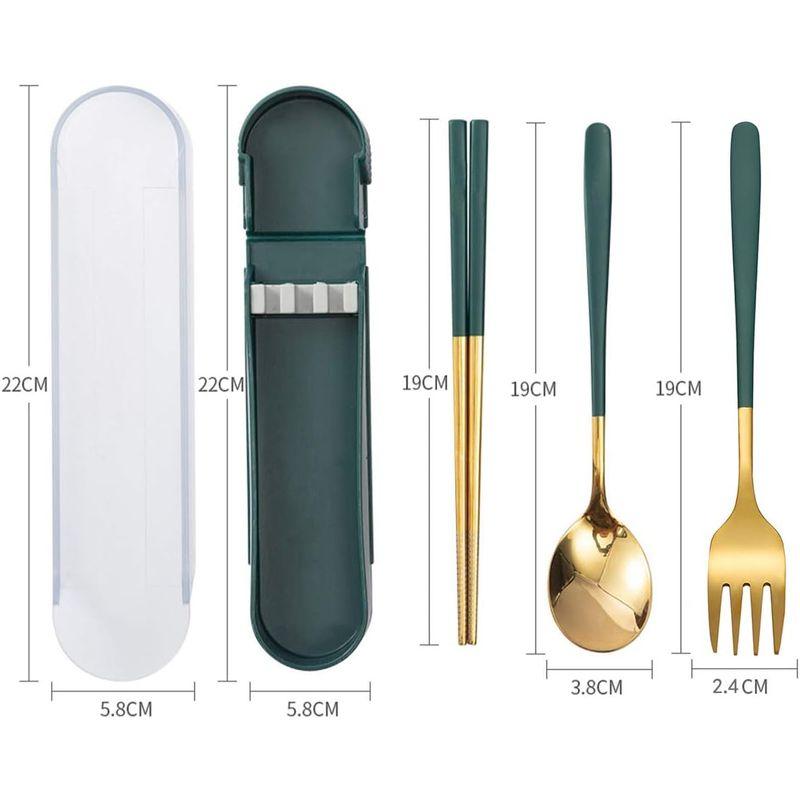 bohaojp食器スプーンフォーク箸持ち運びに便利な3点カトラリーセット携帯電話ホルダーとしても便利で実用的