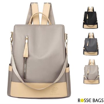 【Rosse Bags】輕量女款牛津布旅行後背包(現+預  黑色／灰色／卡其色)-慈濟共善