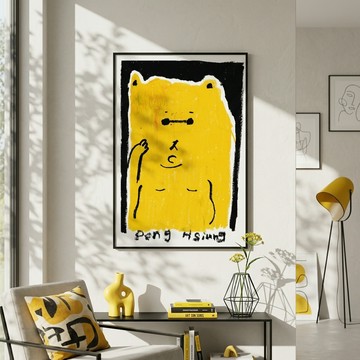 LIGHTO 掛畫｜徐鵬雄｜酷酷熊 Cool Bear - 黑色鋁框-50 x 70 cm