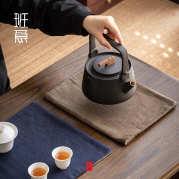 棉麻小茶席桌旗 手工制作復古吸水茶墊壺墊復古禪意茶墊茶道配件