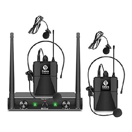 D Debra Audio AU200 Pro UHF Channel Wireless Microphone System with Cordless Handheld Lavalier Headset Mics, Metal Receiver, for Karaoke Church Part