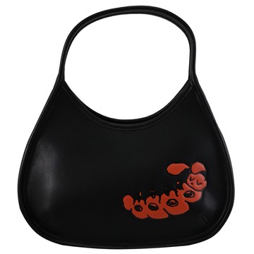 COACH CQ827 Coachtopia 毛毛蟲印花造型手提彎月包.黑