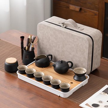 (免運)黑陶戶外旅行茶具套裝中式功夫茶具泡茶工具茶壺茶杯家用一壺六杯