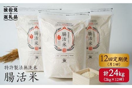 特許製法の腸活米 2kg×12回 計24kg（ 無洗米 ） [VD03]