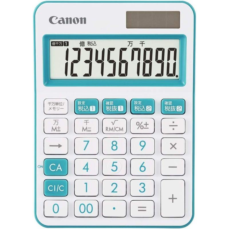 キヤノン カラフル電卓 LS-105WUC-BL 10桁 ミニ卓上サイズ W税機能搭載 抗菌仕様
