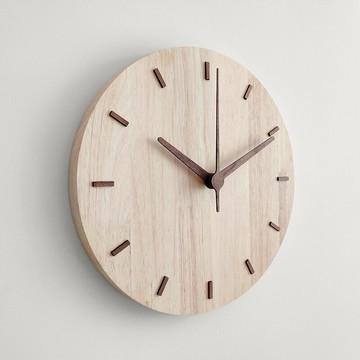 創意北歐簡約免打孔實木制掛鐘家居客廳墻鐘裝飾鐘跨境Wall Clock