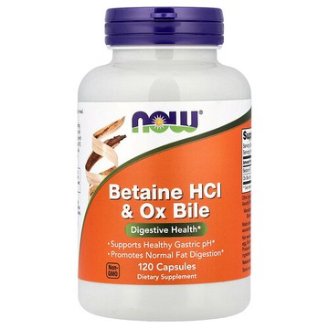 NOW Foods, Betaine HCl & Ox Bile, 120 Capsules