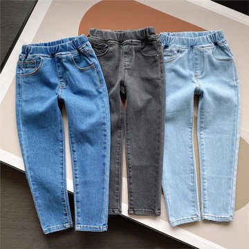 水洗軟牛仔 兒童牛仔褲 女童彈力小腳褲長褲褲子春秋款 童裝