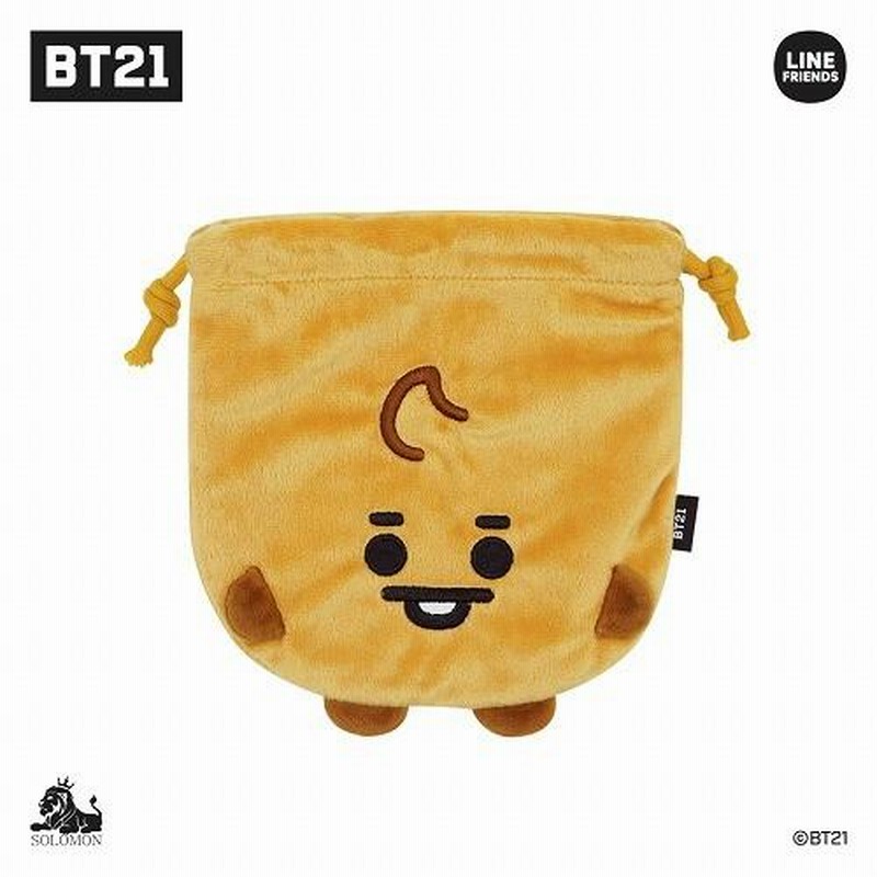 BTS 防弾少年団 BT21 公式グッズ FACE POUCH ポーチ 巾着袋 バンタン