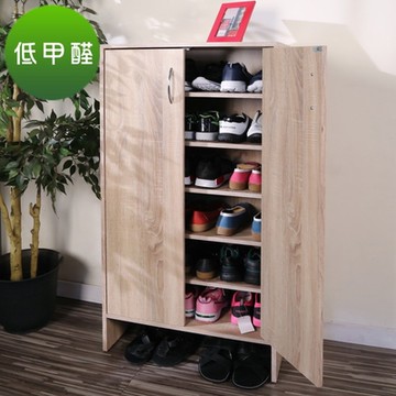 BuyJM低甲醛漂流木色六層雙門鞋櫃/收納櫃/高120cm