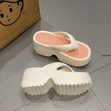 人字拖 夾腳拖鞋 涼拖鞋 EVA厚底增高踩屎感人字拖女外穿夏季軟底網紅INS百搭沙灘涼拖鞋女