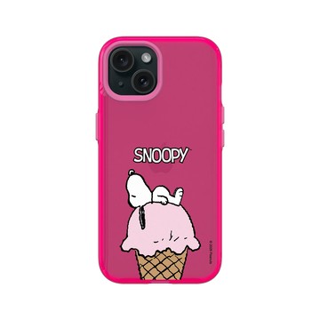 iPhone 15 Clear 粉漾桃 - 史努比 Snoopy - 冰淇淋甜筒