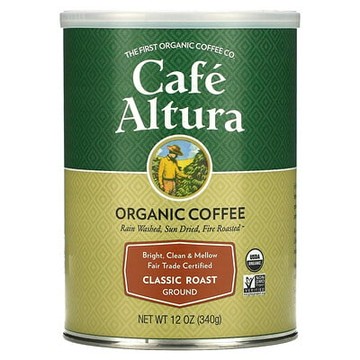 Cafe Altura, 有機咖啡，經典烘焙，研磨，12 盎司（340 克）