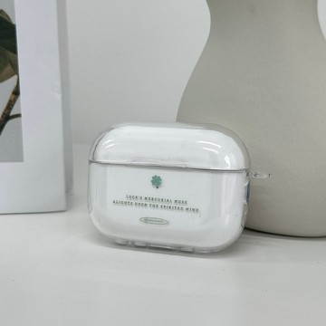 【不發黃】四葉草超輕透水晶AirPods硬殼