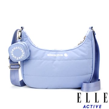 【ELLE Active】蓬蓬雲朵系列-彎月側背包/斜背包-雲霧藍