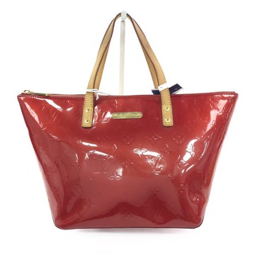 louis vuitton紅色漆皮logo壓紋托特包