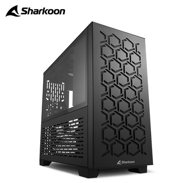 Sharkoon 旋剛 MS-Y1000 bk  玻璃側板 M-ATX ITX 四風扇 電腦機殼