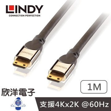 LINDY林帝 鉻系列 MINI HDMI 2.0 C公 to C公 連接線 1M (41451)