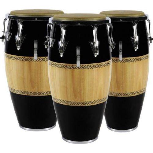 LP Performer Series Conga 3-Piece Set with Free Bongos Black Natural Chrome Hardware