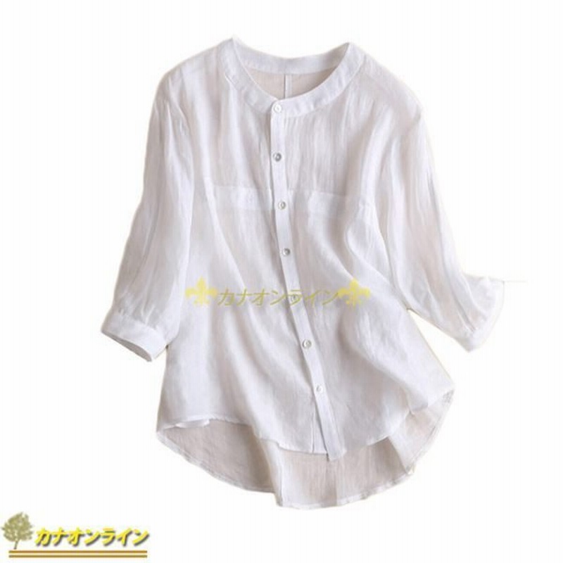 M 3xl リネンシャツ 亜麻 レディース 半袖 開襟シャツ 7分袖 春夏 クルーネック 透ける トップス 日焼け止めシャツ 大きいサイズ 通販 Lineポイント最大0 5 Get Lineショッピング
