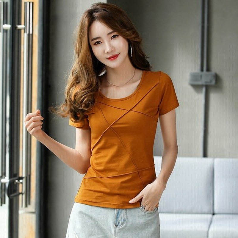 Tシャツ 半袖 レディース 春夏 無地 Tシャツ おしゃれ 綿 半袖tシャツ 黒 白 カットソー サマーtシャツ クルーネック トップス 夏 カジュアル 可愛い 新作 通販 Lineポイント最大0 5 Get Lineショッピング