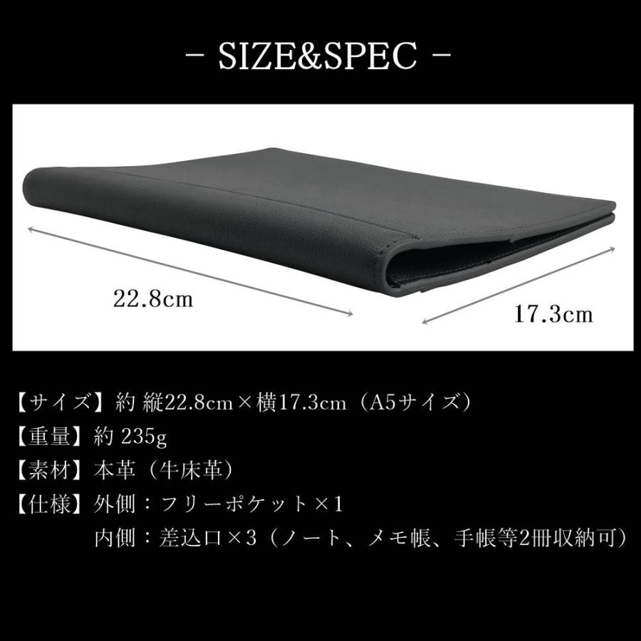 フロックス ノートカバー メモ帳カバー 手帳カバー メモパッドカバー A5 本革 革 2冊収納可 ペンホルダー付