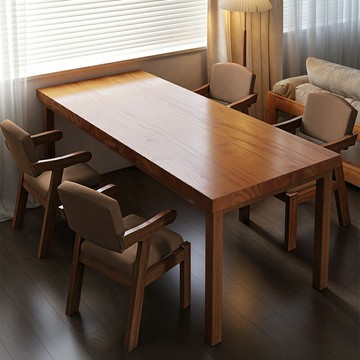 免運公司貨 開發票 陽臺大板茶桌椅組合新中式實木腿辦公茶幾一桌五椅家用功夫泡茶臺