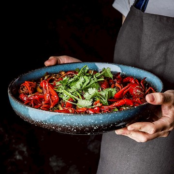陶瓷餐具深口湯碗淺碗大碗水煮魚酸菜魚盆小龍蝦盤湯盆深圓盤
