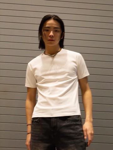 LIGHT RIB SLIM T-SHIRT [WHITE]