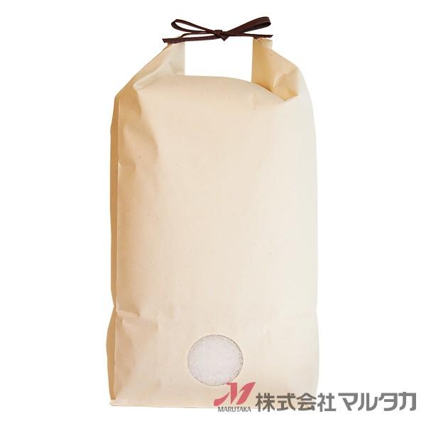 米袋 5kg用 無地 1ケース カラークラフト くぬぎ 窓あり KH-0860