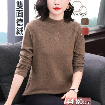 圓領刺繡鏤空德絨上衣(4色) M-4XL【606404X】【現+預】☆流行前線☆