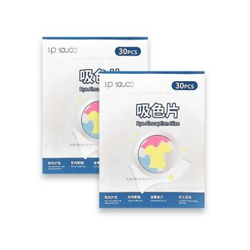 (2盒60入超值組)日本sp sauce-拋棄式洗衣護色衣物防染色片30入/盒(一次性防串染魔布,網狀結構吸色紙,深淺衣服防褪色巾,白衣防串色保護片,混洗免分類)