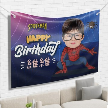蜘蛛人照片生日布條 生日布條 專屬布條 生日派對 客製化禮物