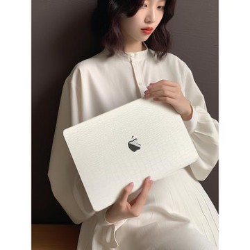 HLMT×鱷魚紋皮殼/適用2024款macbook保護殼M4蘋果M1筆記本M3電腦13保護套macbookpro14寸保護殼macbookair15