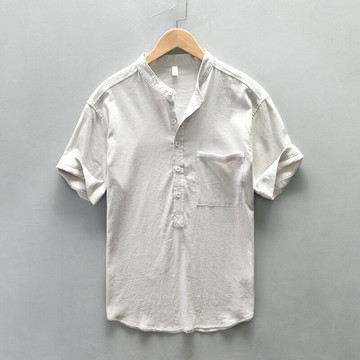 現貨+預購 男襯衫長袖上衣男商務休閒襯衫上衣-日系簡約百搭男裝2色74kz74【獨家進口】【米蘭精品】