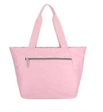 【LESPORTSAC】拉鍊托特包 - 柔霧藕紫