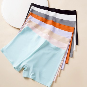 【80KG以下】中大尺碼 冰絲無痕涼感安全褲 女生內褲 四角褲 舒適親膚 防走光 中腰