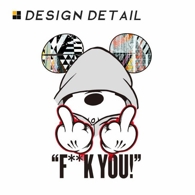 Tシャツ レディース ロンT 長袖 カットソー Fuck Mouse FUKK
