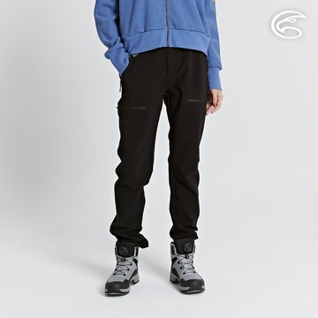 ADISI 女POWER SHIELD PRO 高機能抗風透氣保暖褲 AP2421050 黑色/黑拉鏈 (S-XL)｜高抗水 撥水 快乾 耐磨 彈性 神褲 登山褲