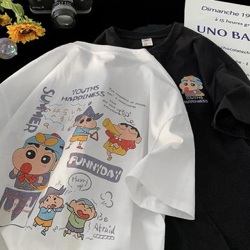 大牌清倉~外貿余單剪標專柜夏季卡通印花純棉短袖T恤男女寬松百搭