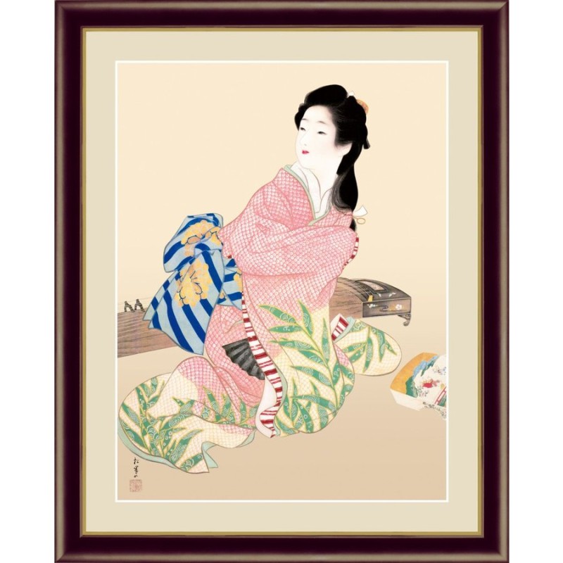 日本画・美人画の巨匠 上村松園 萩の露 女性初文化勲章受章 - 絵画 