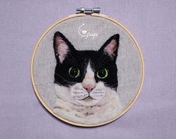 寵物擬真羊毛氈畫掛飾-客製化貓咪