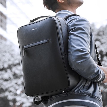 Earthen 環保再生革 筆電背包 15吋16吋 (黑色)