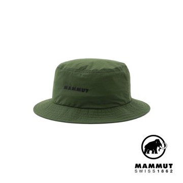 【Mammut長毛象】Highland Bucket Hat AF 日系防潑水刺繡Logo漁夫帽 深沼澤綠 #1191-02060