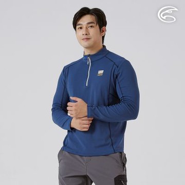 ADISI 男半門襟智能纖維速乾長袖上衣 AL2521081 深海藍 (M-2XL)｜單向導濕  快乾 吸濕排汗 透氣 環保