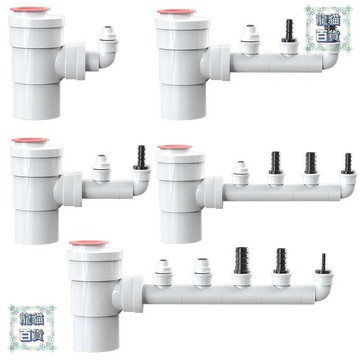 下水器 75PVC管廚房水槽菜盆洗碗機凈水器前置過濾排水管二合壹接頭三