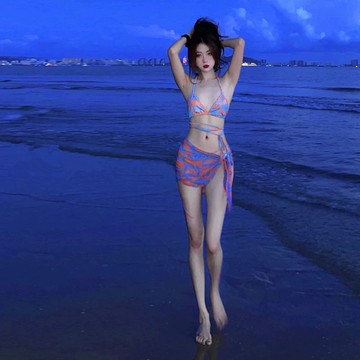 【2025新款】網紅同款 泳衣女夏 韓國比基尼三件套 性感辣妹 沙灘溫泉泳裝 比基尼套裝 泳裝女 沙灘泳衣 溫泉泳裝 辣